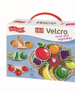 Hračky společenské hry PEXI - PEXI Velcro skládačky - Ovoce a Zelenina (Fruits and Vegetables)