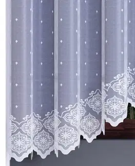 Záclony Forbyt, Hotová záclona nebo balkonový komplet, Xenie, bílá 350 x 160 cm