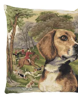 Dekorační polštáře Gobelínový polštář lovecký pes Beagle - 45*45*15cm Mars & More EVKSHJB