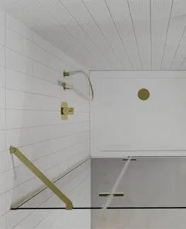 Sprchové vaničky MEXEN/S Roma obdélníkový sprchový kout 100x80, transparent, zlatý + vanička 854-100-080-50-00-4010