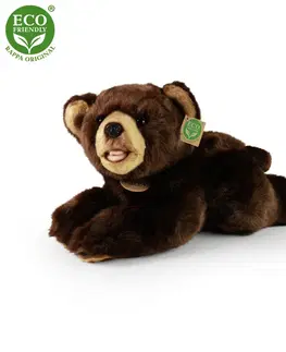 Hračky RAPPA - Plyšový medvěd ležící 32 cm ECO-FRIENDLY