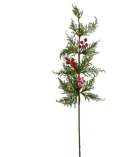 Vánoční dekorace Zimní větvička s bobulkami, 75 cm
