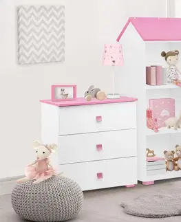 Dětský nábytek Konsimo Dětská komoda PABIS růžová/bílá