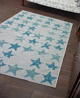 Koberce a koberečky Dywany Lusczow Kusový koberec LISBOA 27219/754 hvězda tyrkysový, velikost 200x290