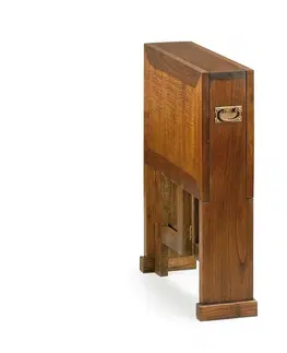Luxusní a designové příruční stolky Estila Dřevěný skládací příruční stolek Star hnědé barvy 90cm