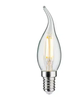 Stmívatelné LED žárovky Paulmann LED svíčka E14 4,8W žhavicí vlákno 2 700K poryv větru čirý