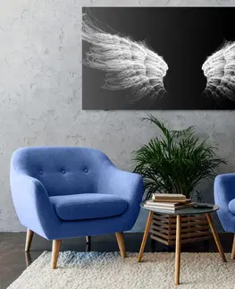 Černobílé obrazy Obraz černobílé andělská křídla