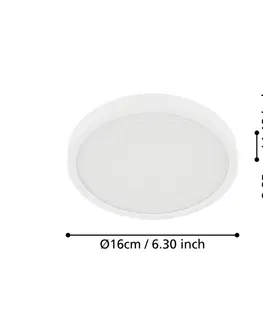 Stropní svítidla EGLO LED stropní svítidlo Fueva 5 IP44 3000K bílé Ø16cm