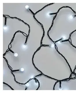 Vánoční řetězy a lamety EMOS Světelný LED řetěz Cherry s časovačem 30 m studená bílá
