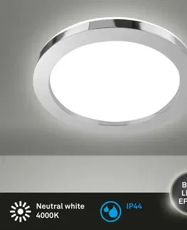 LED stropní svítidla BRILONER LED stropní svítidlo do koupelny, pr. 41 cm, 28 W, 3600 lm, chrom IP44 BRI 3673-018