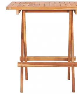Zahradní stolky Skládací bistro stolek 60x60x65 cm teakové dřevo Dekorhome