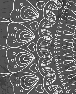 Černobílé obrazy Obraz ručně kreslená Mandala v černobílém provedení