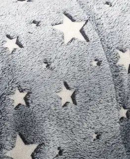Přikrývky 4Home Deka Soft Dreams Stars svíticí šedá, 150 x 200 cm