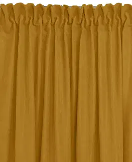 Záclony Závěs Homede Milana I s řasící páskou drak a nařasením hořčicově žlutý, velikost 280x175