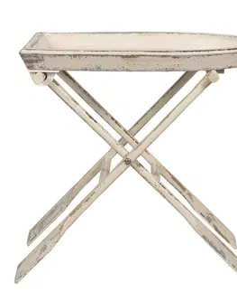 Konferenční stolky Rozkládací dřevěný stůl v designu pramice s pádly - 70*39*64 cm Clayre & Eef 50402
