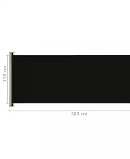 Markýzy Zatahovací boční markýza 117x300 cm Dekorhome Černá