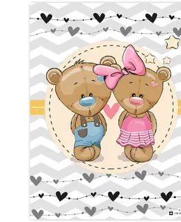 Obrazy do dětského pokoje Obraz se zamilovanými medvídky do pokojíčku
