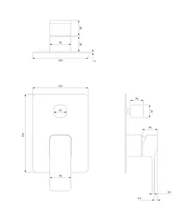 Koupelnové baterie OMNIRES SLIDE sprchová baterie podomítková grafit /GR/ SL7735GR