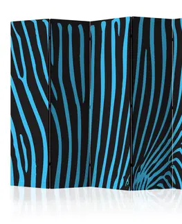 Paravány Paraván Zebra pattern (turquoise) Dekorhome 135x172 cm (3-dílný)