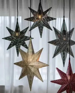 Vánoční světelná hvězda PR Home PR Home Ozdobná hvězda Capella, osmicípá, stříbrná 40 cm