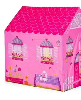 Hračky Stan v designu krásného růžového domečku s tunelem