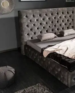 Designové postele LuxD 27696 Designová postel Laney 180 x 200 cm olivově šedý samet