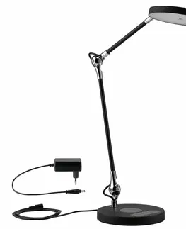 Stolní lampy do kanceláře PAULMANN LED stolní lampa na psací stůl Numis 11W Qi nabíjení telefonu WhiteSwitch 2.700-6.500K 789.10