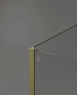Sprchové zástěny MEXEN/S Kioto Sprchová zástěna WALK-IN 100 x 100 x 40 cm, transparent, zlatá 800-100-100-221-50-00-040