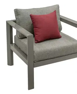 Zahradní židle a křesla DEOKORK Hliníkové křeslo VANCOUVER (šedo-hnědá)