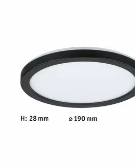 LED stropní svítidla PAULMANN LED Panel Atria Shine kruhové 190mm 1340lm 3000K černá