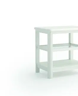 Luxusní a designové příruční stolky Estila Masivní příruční stolek Cerdena čtvercového tvaru se dvěma poličkami 58cm