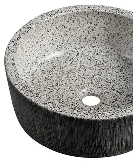 Umyvadla SAPHO PRIORI keramické umyvadlo na desku, Ø 41 cm, granit PI035