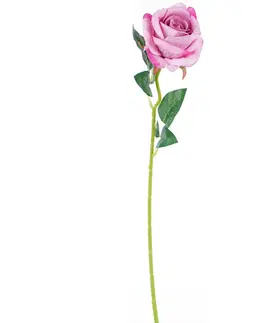 Květiny Umělá růže tmavě růžová, 51 cm
