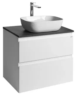 Koupelnový nábytek AQUALINE ALTAIR skříňka s deskou 68 cm, bílá/antracit břidlice AI270-03
