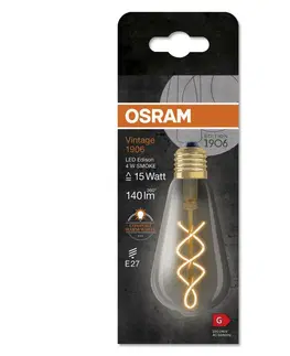 LED žárovky OSRAM LEDVANCE Vintage 1906 Edison 15 Filament 4W 818 Smoke E27 4099854091315