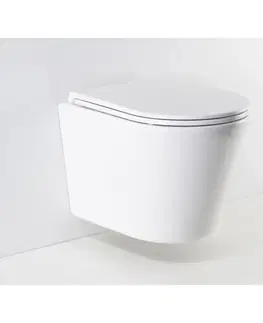 Záchody LaVilla WC mísa závěsná COMO kapotovaná rimless set včetně sedátka SLIM s automatickým sklápěním LA901-926472