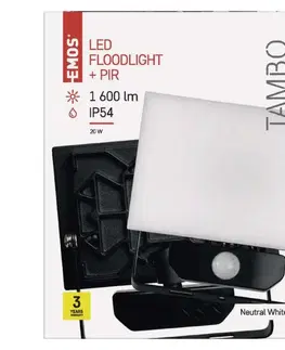 LED reflektory EMOS LED reflektor TAMBO s pohybovým čidlem, 20W ZS2921