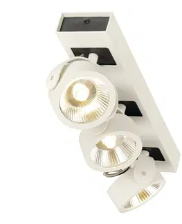 LED bodová svítidla SLV BIG WHITE KALU, nástěnné a stropní svítidlo, tři žárovky, LED, 3000K, bílé/černé, 60° 1000132