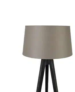 Stojaci lampy Stativ černý s lněným odstínem taupe 45 cm - Stativ Classic