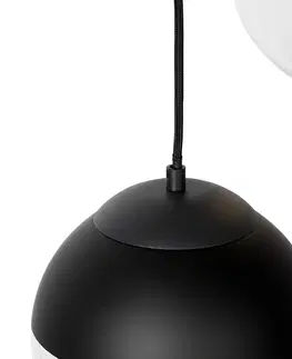 Zavesna svitidla Retro závěsná lampa černá s čirým sklem 7-světel - Eclipse