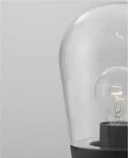 Stojací svítidla NOVA LUCE venkovní sloupkové svítidlo OMIKA tmavě šedý hliník a čiré sklo E27 1x12W 220-240V bez žárovky IP54 9060195