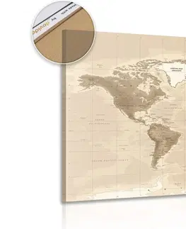 Obrazy na korku Obraz na korku nádherná vintage mapa světa