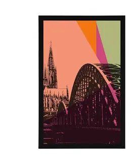 Pop art Plakát digitální ilustrace města Kolín
