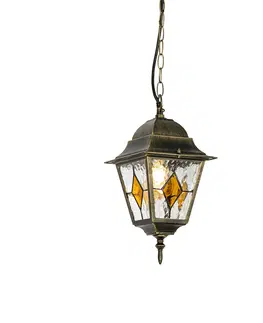 Venkovni zavesna svitidla Vintage venkovní závěsná lampa starožitná zlatá - Antigua