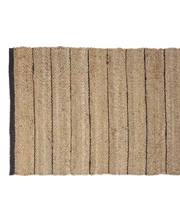 Koberce a koberečky Přírodní jutový koberec s černými pruhy Benny - 60*90 cm Clayre & Eef KT080.053