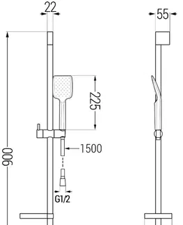 Sprchy a sprchové panely MEXEN/S DS62 posuvný sprchový set, černá 785624583-70