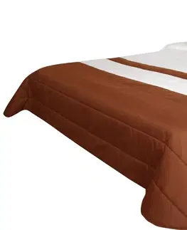 Luxusní přehozy na postel Kvalitní přikrývky na manželskou postel krémově hnědé barvy