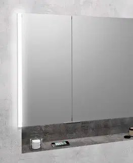 Koupelnová zrcadla SAPHO INTEGRA zápustná galerka s LED osvětlením, 85x70cm IN085