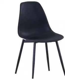 Židle Jídelní židle 6 ks plast / kov Dekorhome Žlutá