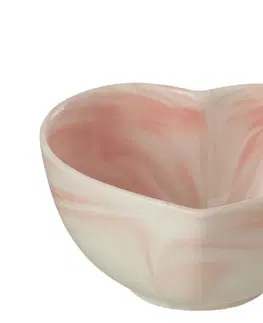 Mísy a misky Krémovo-růžová porcelánová miska ve tvaru srdce Heart -  15*13*7 cm J-Line by Jolipa 40105